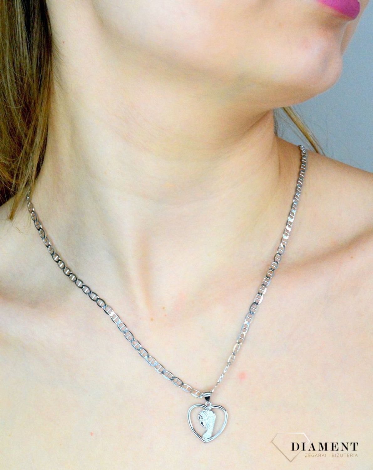 Srebrny medalik serce z Matką Boską Fatimską DIA-ZAW-MDS03-925.jpg