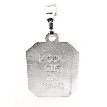 Medalik srebrny AG 925 ze Świętym Peregrynem. Wysokość 25 mm, szerokość 20 mm, klasyczny i elegancki dodatek religijny, waga 3,9 g.2.jpg