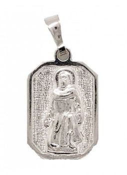 Delikatny medalik srebrny AG 925 ze Świętym Peregrynem. Wysokość 20 mm, szerokość 15 mm, klasyczny i elegancki dodatek religijny, waga 2,8 g.1.jpg