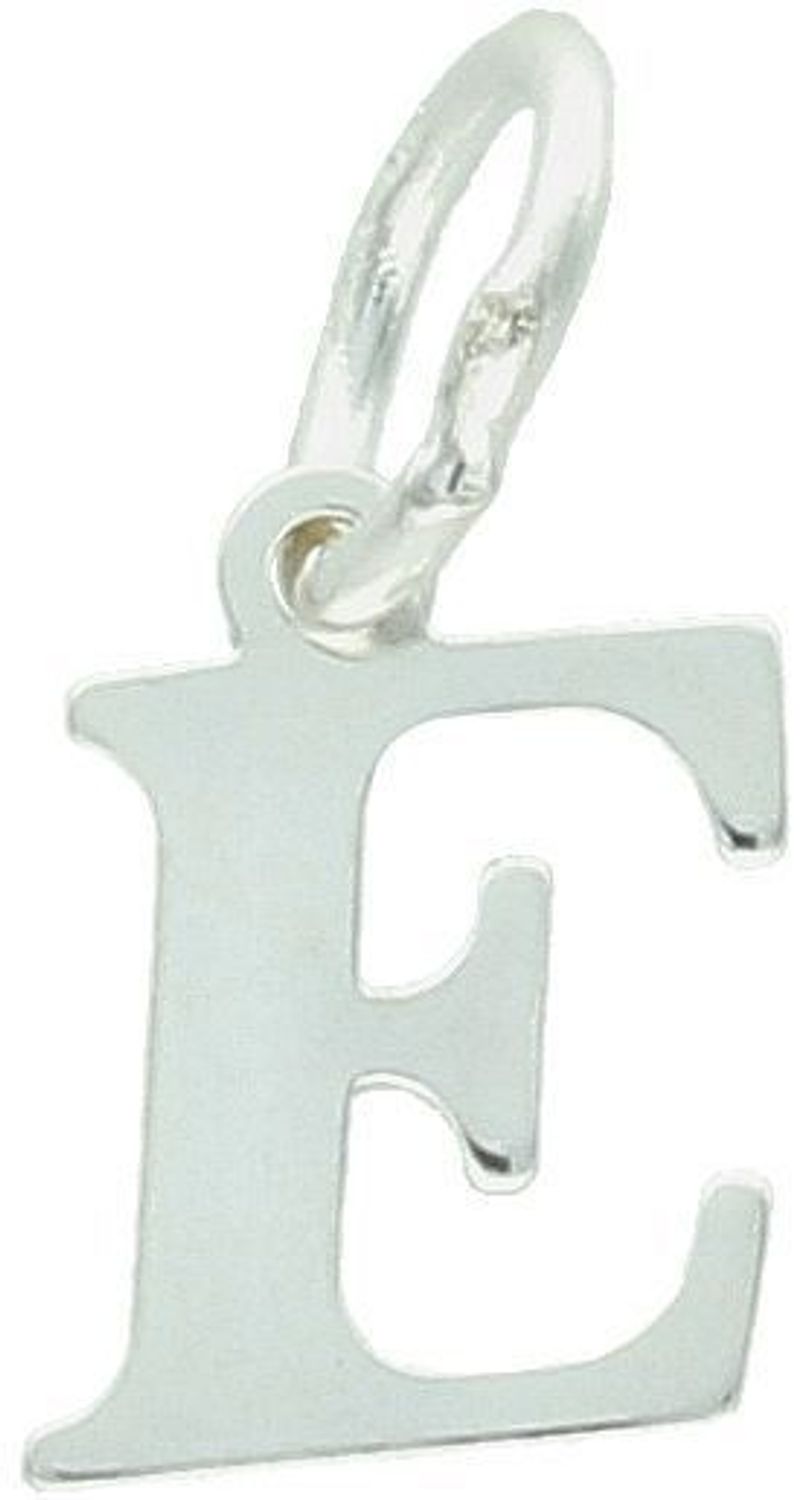 Zawieszka damska srebrna próby 925 w formie litery E. Wymiary 1,5 cm x 7 mm, waga 0,43 g. Stylowa, symboliczna, idealna na prezent.1.jpg