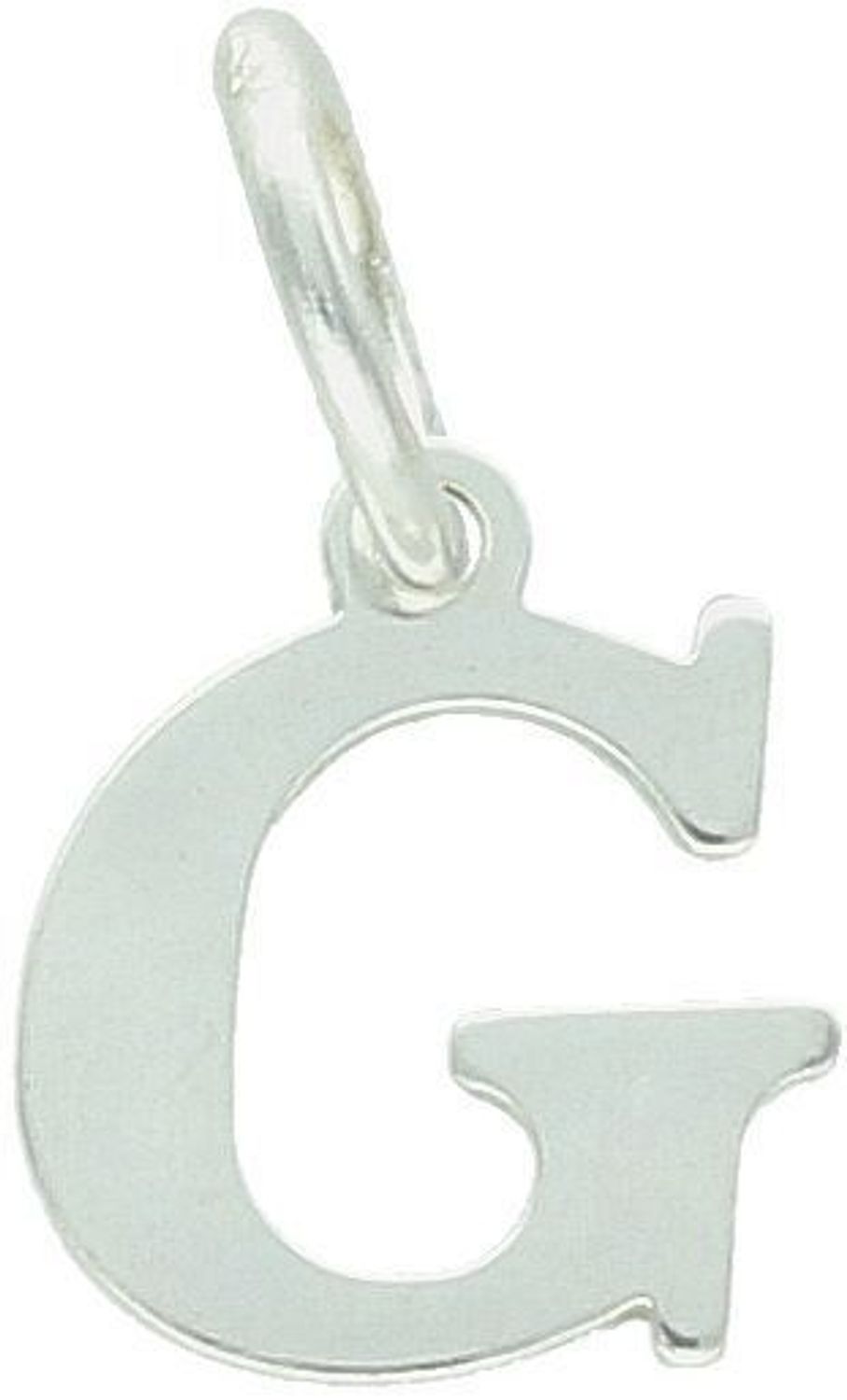 Zawieszka srebrna próby 925 w formie litery G. Wymiary 1,5 cm x 9 mm, waga 0,46 g. Osobista, stylowa i idealna do personalizowanej biżuterii.1.jpg