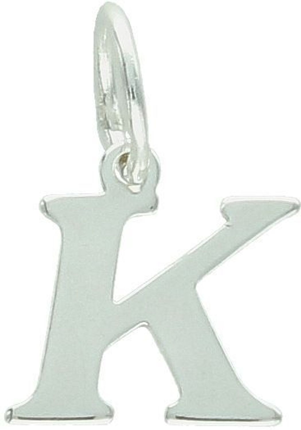 Zawieszka srebrna próby 925 w formie litery K. Wymiary 1,5 cm x 1,0 cm, waga 0,49 g. Personalna i elegancka biżuteria na co dzień i na prezent.1.jpg