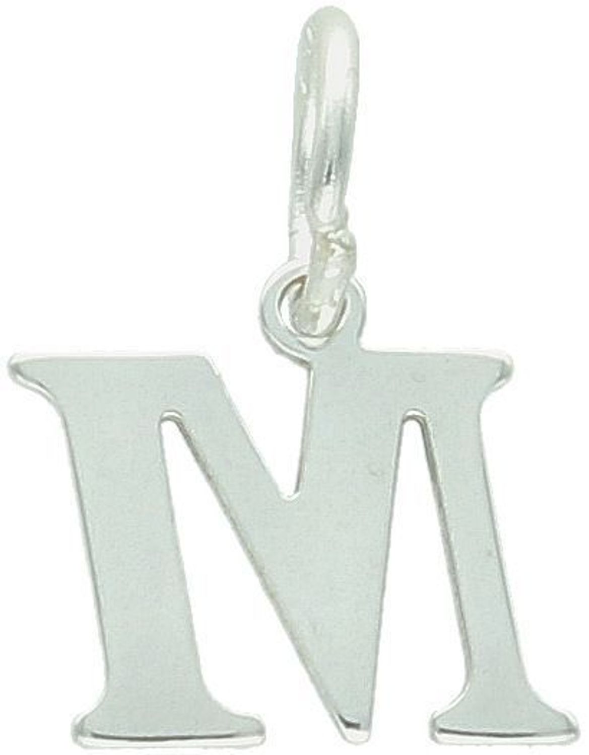 Zawieszka srebrna próby 925 w formie gładkiej litery M. Wymiary 1,5 cm x 1,0 cm, waga 0,56 g. Elegancka, minimalistyczna i osobista biżuteria.1.jpg