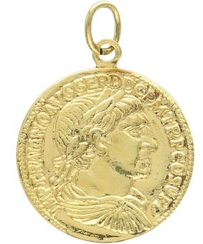 Srebrna pozłacana zawieszka moneta z półpiersiem cesarza 925 (1).jpg