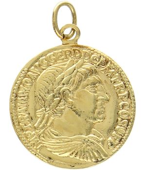 Srebrna pozłacana zawieszka moneta z półpiersiem cesarza 925 (2).jpg