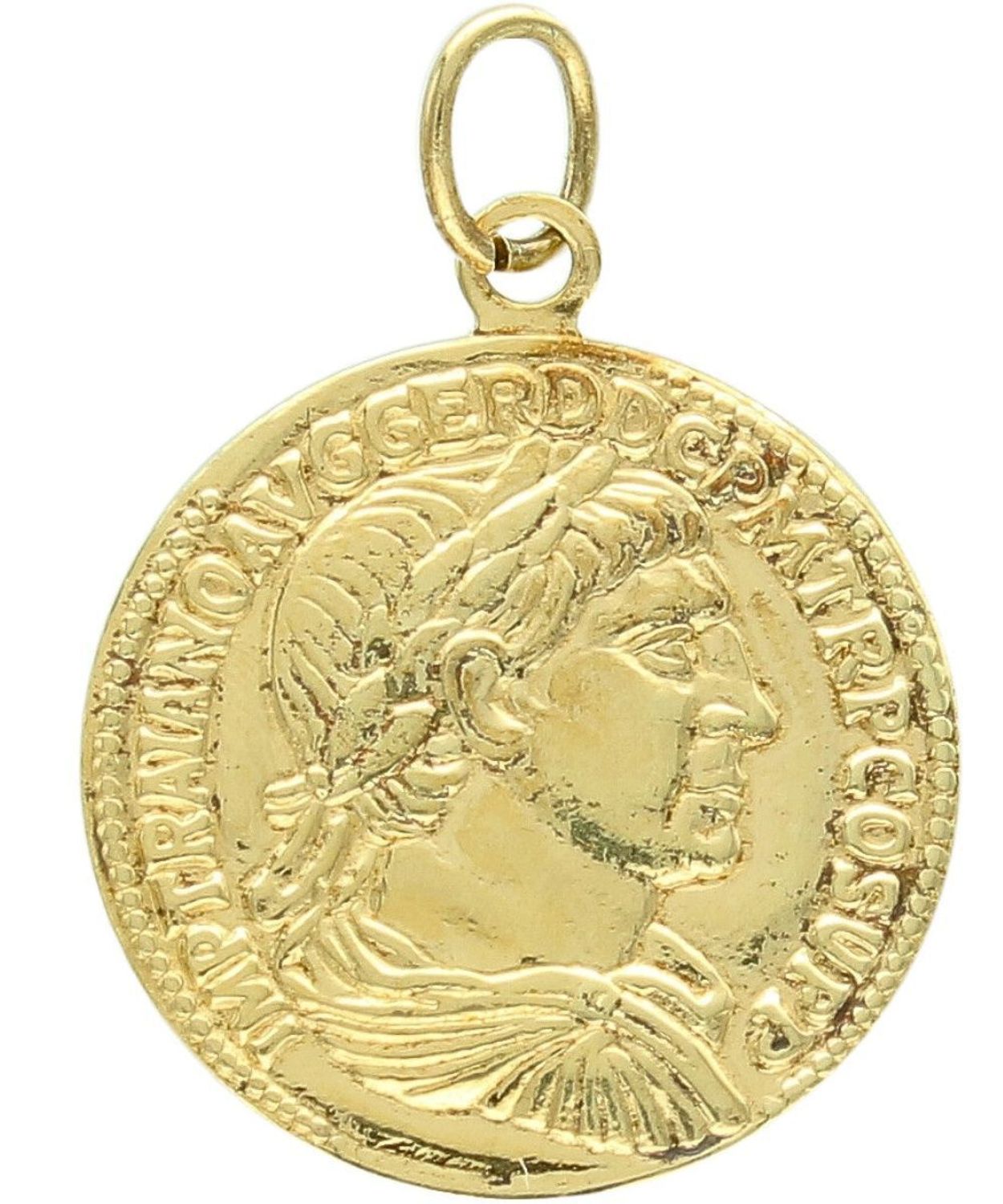 Srebrna pozłacana zawieszka moneta z półpiersiem cesarza 925 (2).jpg