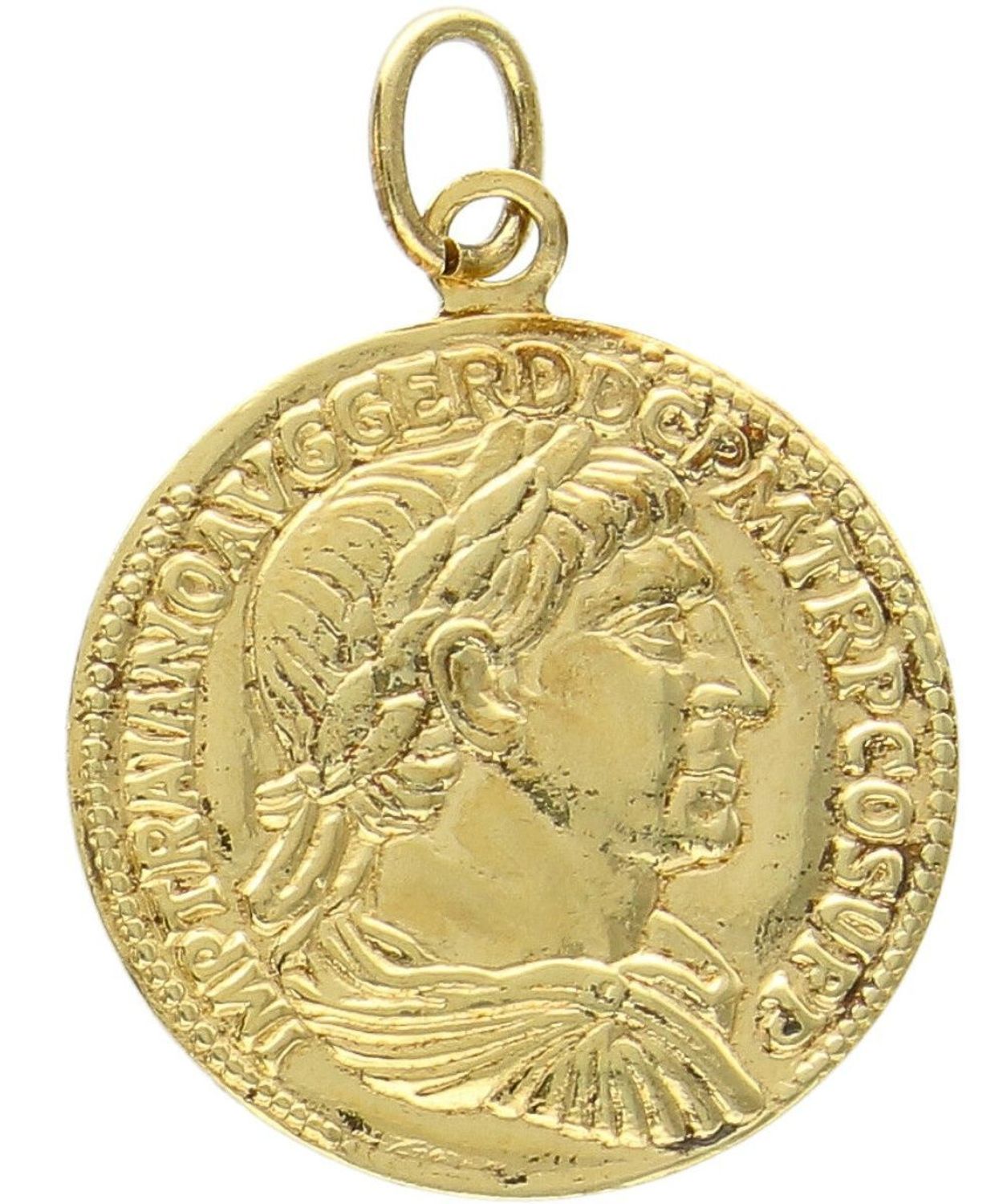 Srebrna pozłacana zawieszka moneta z półpiersiem cesarza 925 (2).jpg