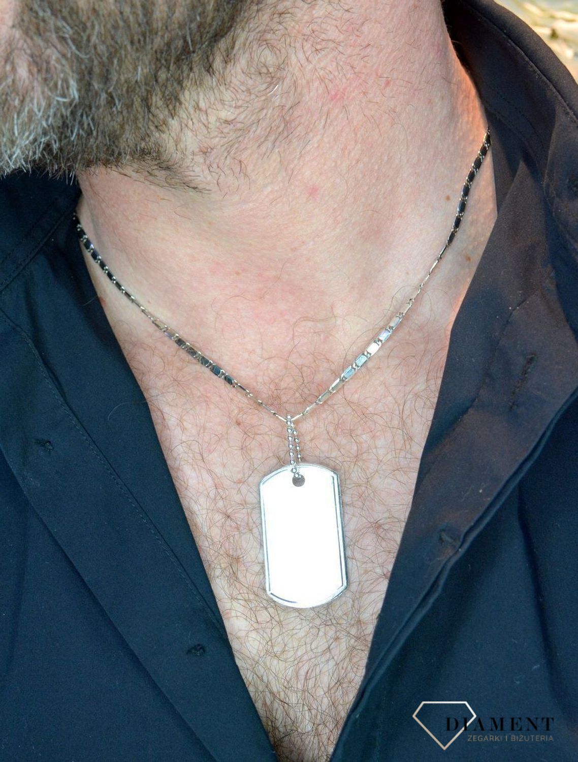 Zawieszka srebrna 925 nieśmiertelnik blaszka DIA-ZAW-NIESMIERTELNIK-925. Naszyjnik stalowy męski nieśmiertelnik z możliwością graweru. Do graweru. Blaszka dla mężczyzny. Na prezent.jpg