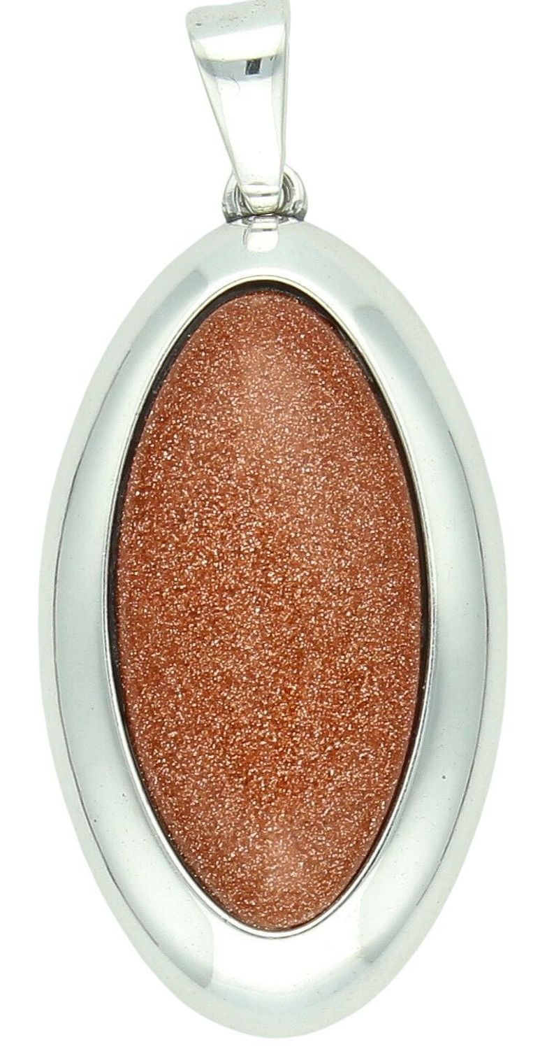 Elegancka srebrna zawieszka damska DIA-ZAW-PIASEK-PUSTYNI z naturalnym kamieniem piasek pustyni. Owalny kształt, długość 4,0 cm, idealna na prezent i codzienne stylizacje.1.jpg