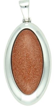 Elegancka srebrna zawieszka damska DIA-ZAW-PIASEK-PUSTYNI z naturalnym kamieniem piasek pustyni. Owalny kształt, długość 4,0 cm, idealna na prezent i codzienne stylizacje.1.jpg