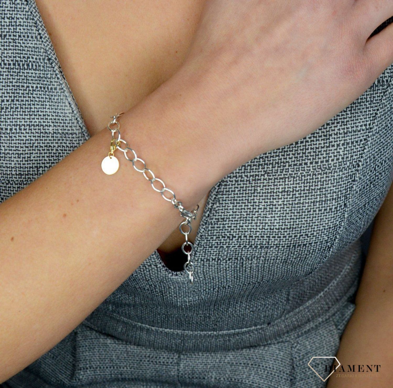 Złota zawieszka dopinka 585 kółko.jpg