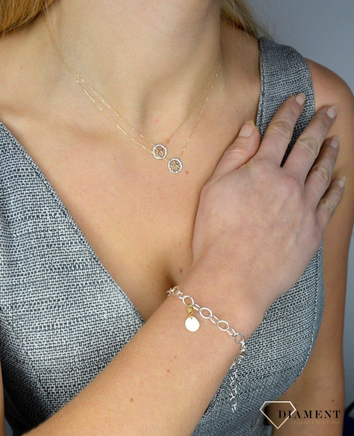 Złota zawieszka dopinka 585 kółko.jpg