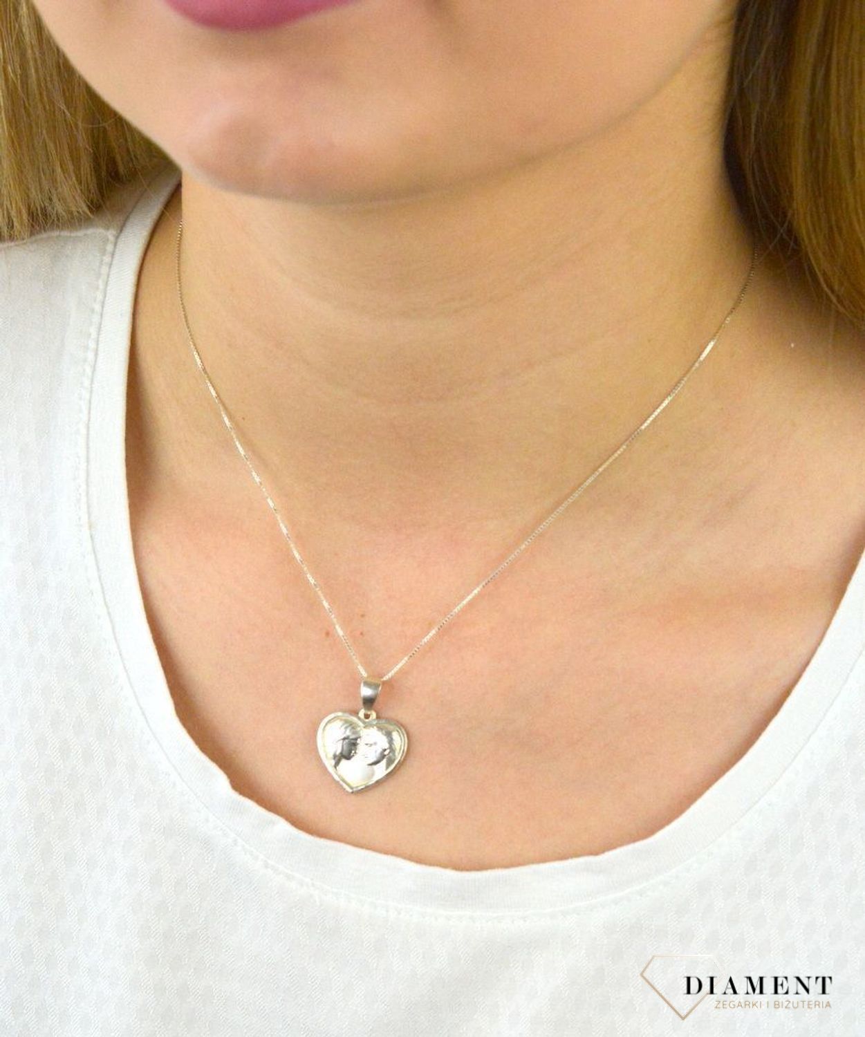 Srebrna zawieszka serce 'Para ukochanych' DIA-ZAW-SERCE2.jpg
