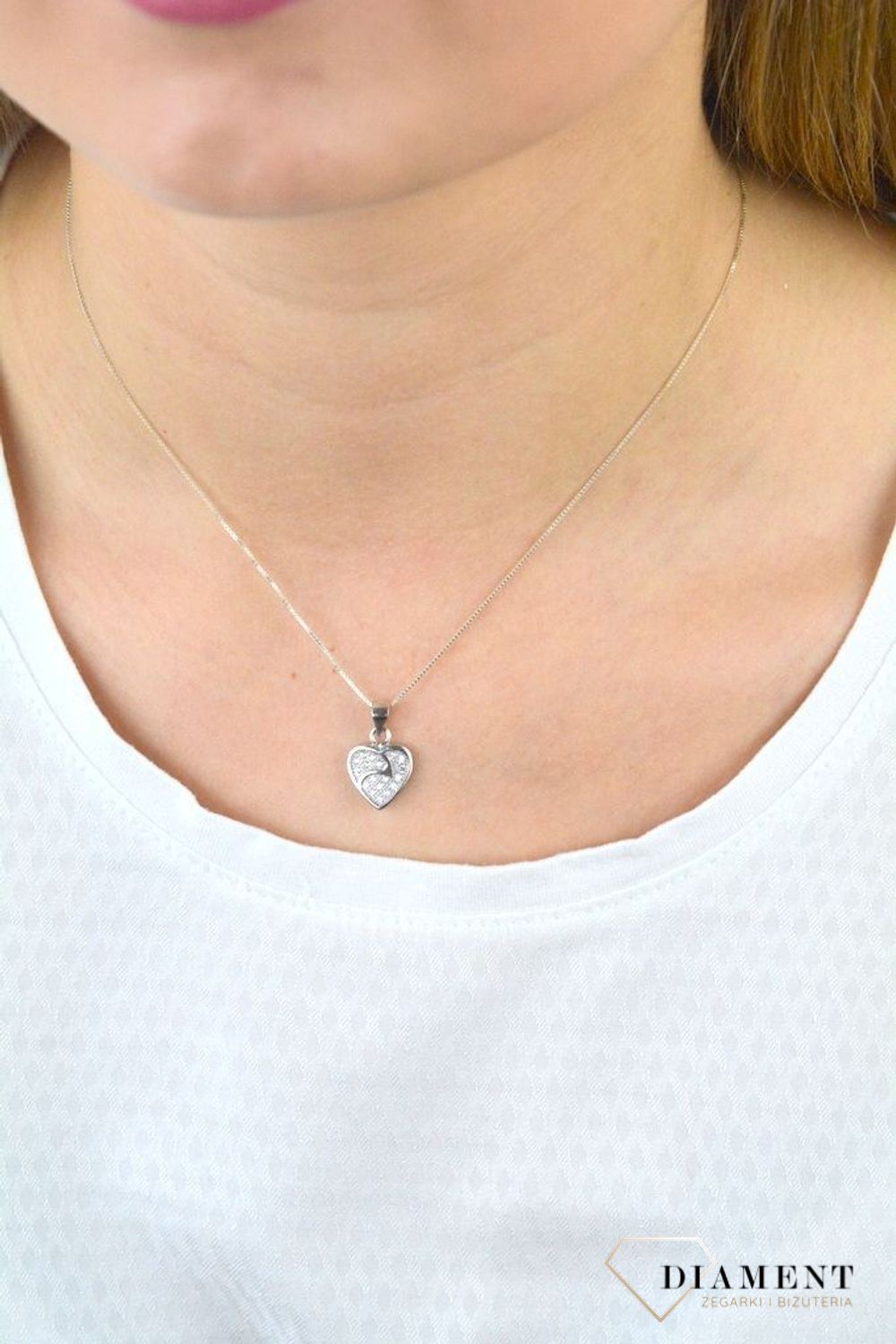 Srebrna zawieszka 925 Serce wysadzane cyrkonią DIA-ZAW-SERCE4.jpg