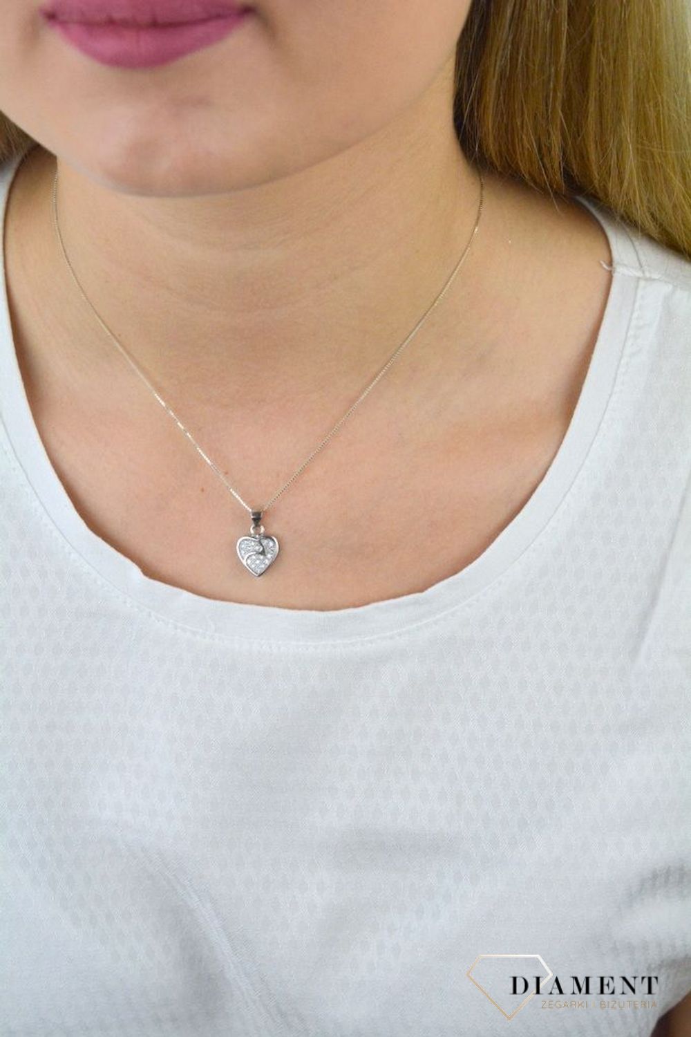 Srebrna zawieszka 925 Serce wysadzane cyrkonią DIA-ZAW-SERCE4.jpg