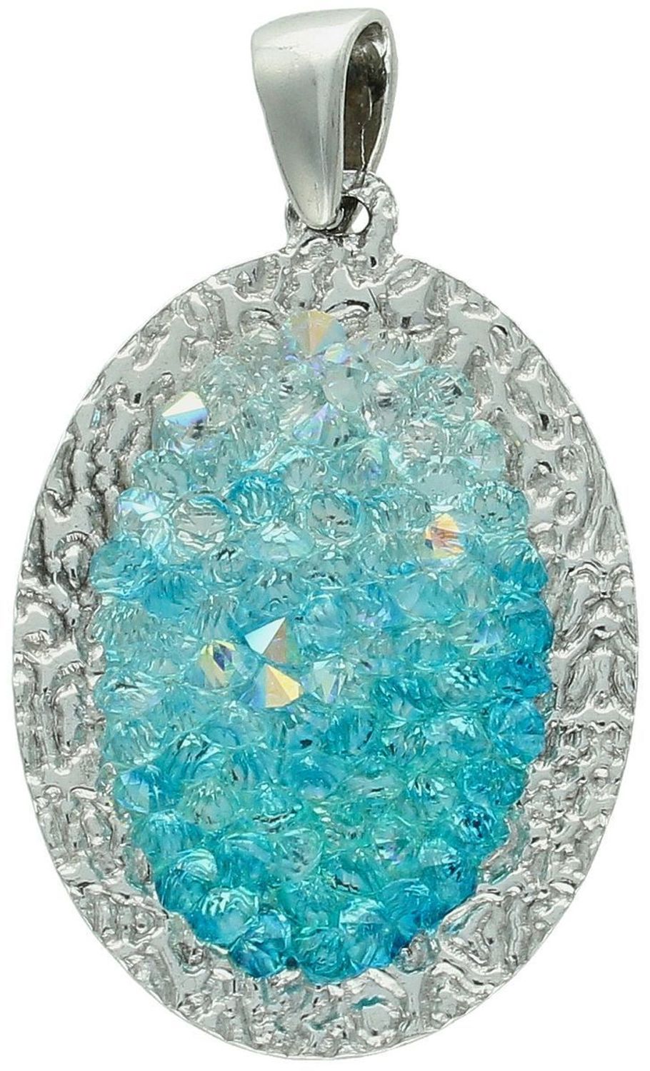 Zawieszka damska srebrna próba 925, owalna z niebieskimi cyrkoniami DIA-ZAW-SWAROVSKI-66-925.jpg