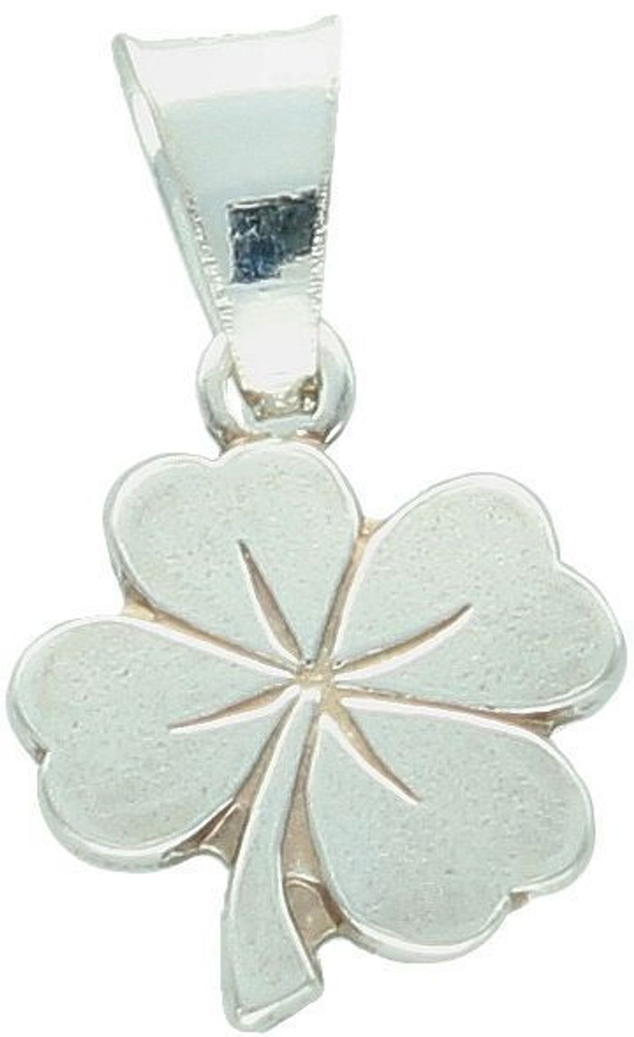 Zawieszka damska srebrna próby 925 w kształcie koniczynki. Wymiary 1,7x1,0 cm, waga 0,70 g. Symbol szczęścia i stylowy talizman.1.jpg