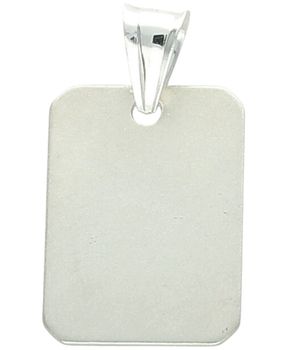 Prostokątna zawieszka damska ze srebra próby 925, matowa i idealna pod grawer. Lekka, elegancka i minimalistyczna biżuteria do łańcuszka.1.jpg