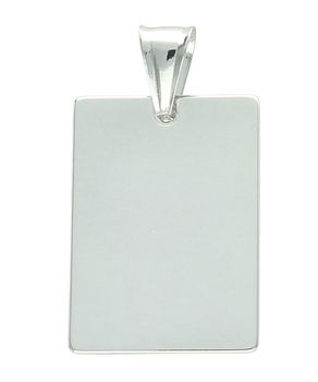 Prostokątna zawieszka srebrna 925, gładka i idealna pod grawer. Elegancka, trwała biżuteria o minimalistycznym designie, 4,20 g.2.jpg