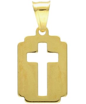 Srebrna zawieszka 925 blaszka z krzyżykiem – pozłacana 2,5 cm Ag.jpg