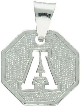 Zawieszka srebrna 925 z literką „A” na blaszce. Długość 2,0 cm, szerokość 1,5 cm, waga 1,65 g. Idealna na prezent i personalizację biżuterii.1.jpg