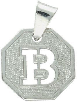 Zawieszka z literką B wykonana ze srebra próby 925, waga 1,60 g, wymiary 2,0 × 1,5 cm. Elegancki, personalizowany dodatek idealny na prezent. Sprawdź!1.jpg