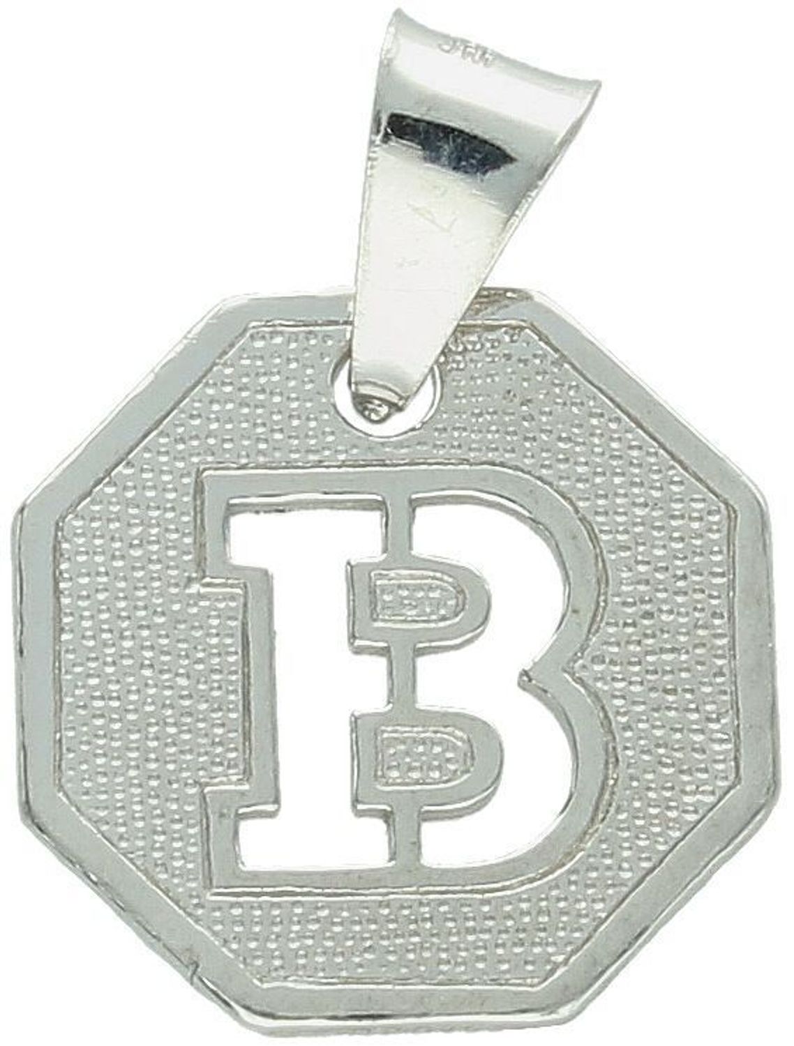 Zawieszka z literką B wykonana ze srebra próby 925, waga 1,60 g, wymiary 2,0 × 1,5 cm. Elegancki, personalizowany dodatek idealny na prezent. Sprawdź!1.jpg