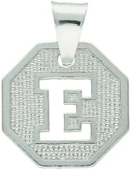 Zawieszka srebrna 925 z literką „E” na blaszce. Wymiary 1,5 cm x 2,0 cm, waga 1,71 g. Elegancka i personalizowana biżuteria na prezent.2.jpg