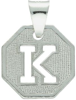 Srebrna zawieszka z literką K na blaszce, próba 925, waga 1,65 g, wymiary 2,0 x 1,5 cm. Osobisty dodatek lub idealny prezent z przesłaniem. Zobacz teraz!1.jpg