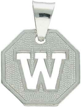 Elegancka zawieszka srebrna z literką W na blaszce, próba 925, wymiary 2,0 x 1,5 cm, waga 1,59 g. Idealna jako osobisty dodatek lub prezent. Sprawdź ofertę!1.jpg