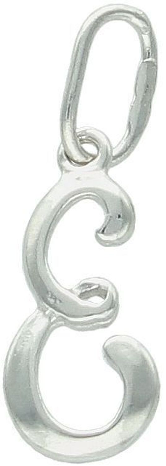 Zawieszka srebrna 925 z literką E, długość z oczkiem 1,7 cm, szerokość 6 mm, waga 0,33 g. Minimalistyczna, elegancka biżuteria personalizowana. Model DIA-ZAW-W324R-E-925.1.jpg
