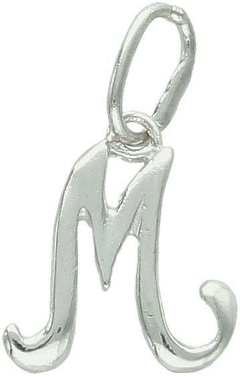 Zawieszka srebrna 925 z literką M, długość 1,6 cm, szerokość 1,0 cm, waga 0,33 g. Elegancka i personalizowana biżuteria. Model DIA-ZAW-W324R-M-925.1.jpg