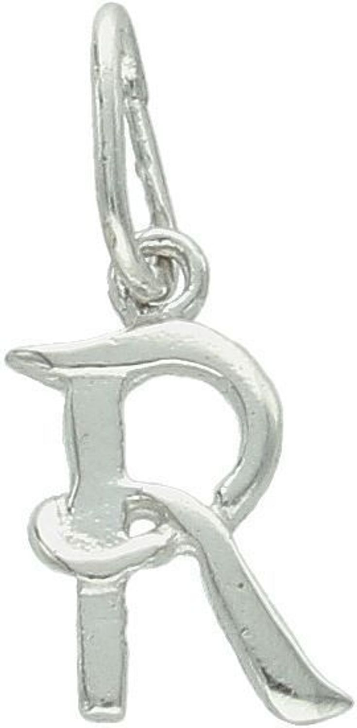 Zawieszka srebrna 925 z literką R, długość z oczkiem 1,7 cm, szerokość 6 mm, waga 0,33 g. Minimalistyczna i elegancka biżuteria personalizowana. Model DIA-ZAW-W324R-R-925.1.jpg
