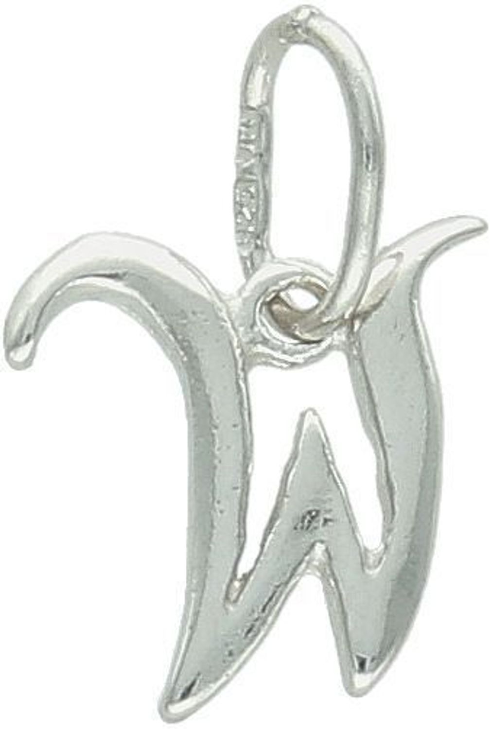 Zawieszka srebrna 925 z literką W. Elegancka i subtelna biżuteria personalizowana – wymiary 1,4 x 1,0 cm, waga 0,33 g. Model DIA-ZAW-W324R-W-925 – idealna na prezent z przesłaniem.1.jpg