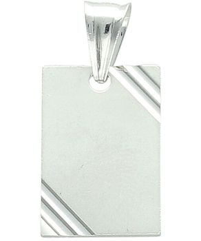 Prostokątna zawieszka srebrna 925, matowa i zdobiona wzorem, idealna pod grawer. Lekka, elegancka i nowoczesna biżuteria.1.jpg
