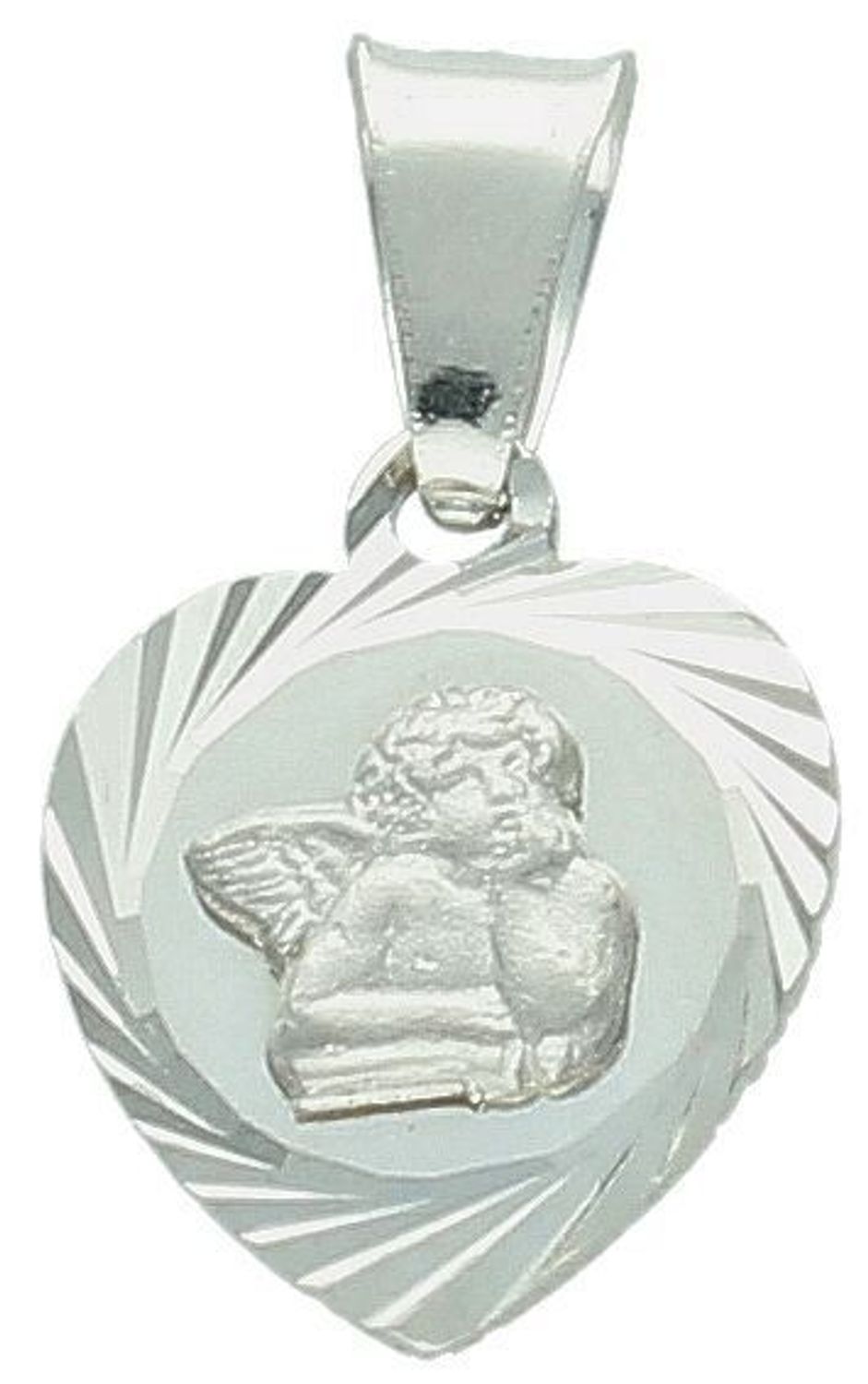 Zawieszka srebrna serce z aniołkiem srebro próba 925, DIA-ZAW-WD175R-925 Srebrna zawieszka aniołek to propozycja od Sklepu Jubilerskiego Diament. Piękny medalik o bogatej symbolice religijnej.1.jpg