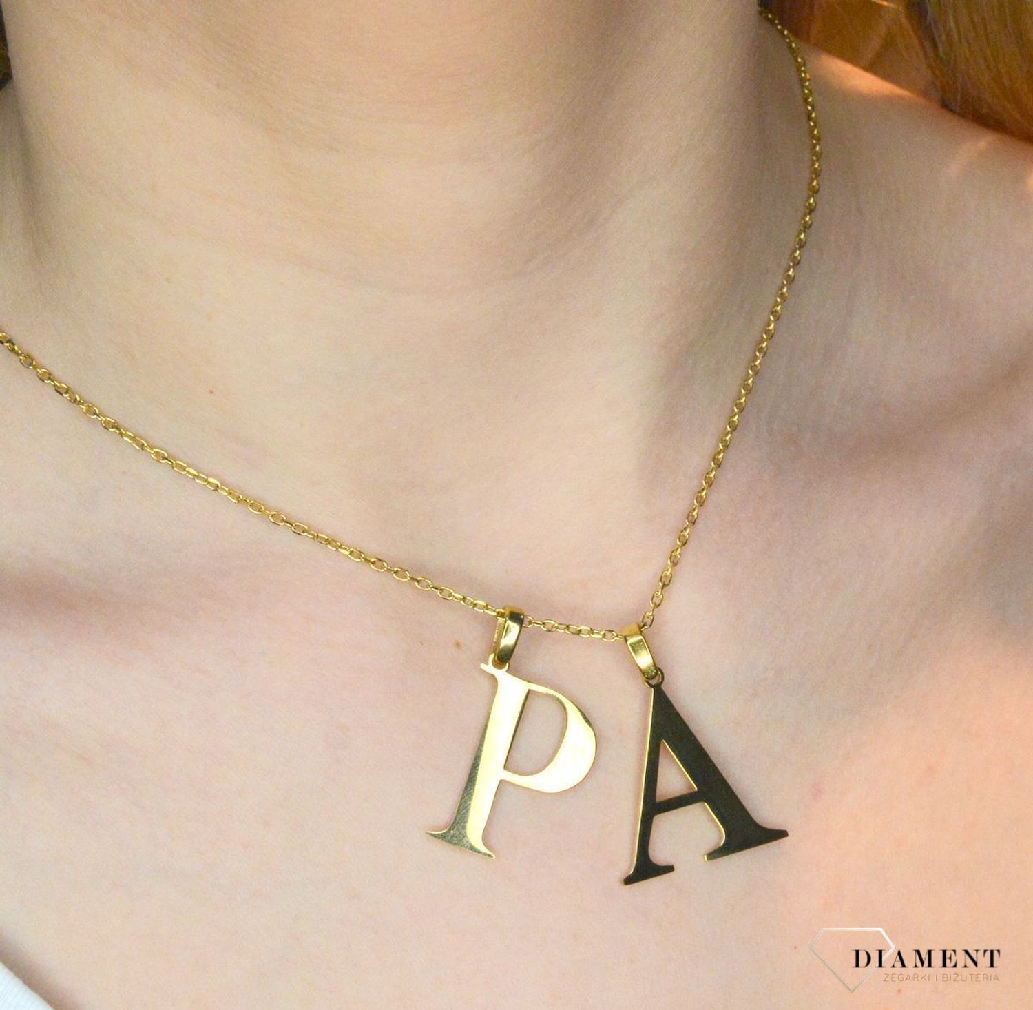 Stalowa zawieszka pozłacana Literka A 2,5 cm DIA-ZAW-ZA10819-STAL.JPEG