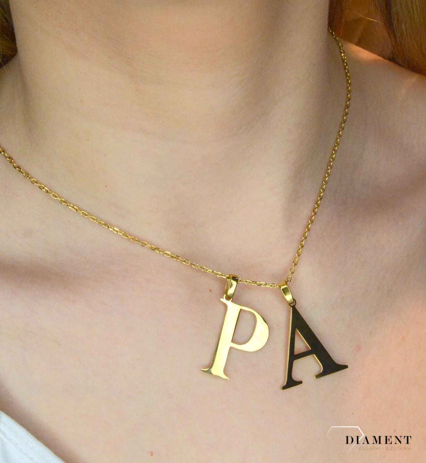 Stalowa zawieszka pozłacana Literka A 2,5 cm DIA-ZAW-ZA10819-STAL.JPEG