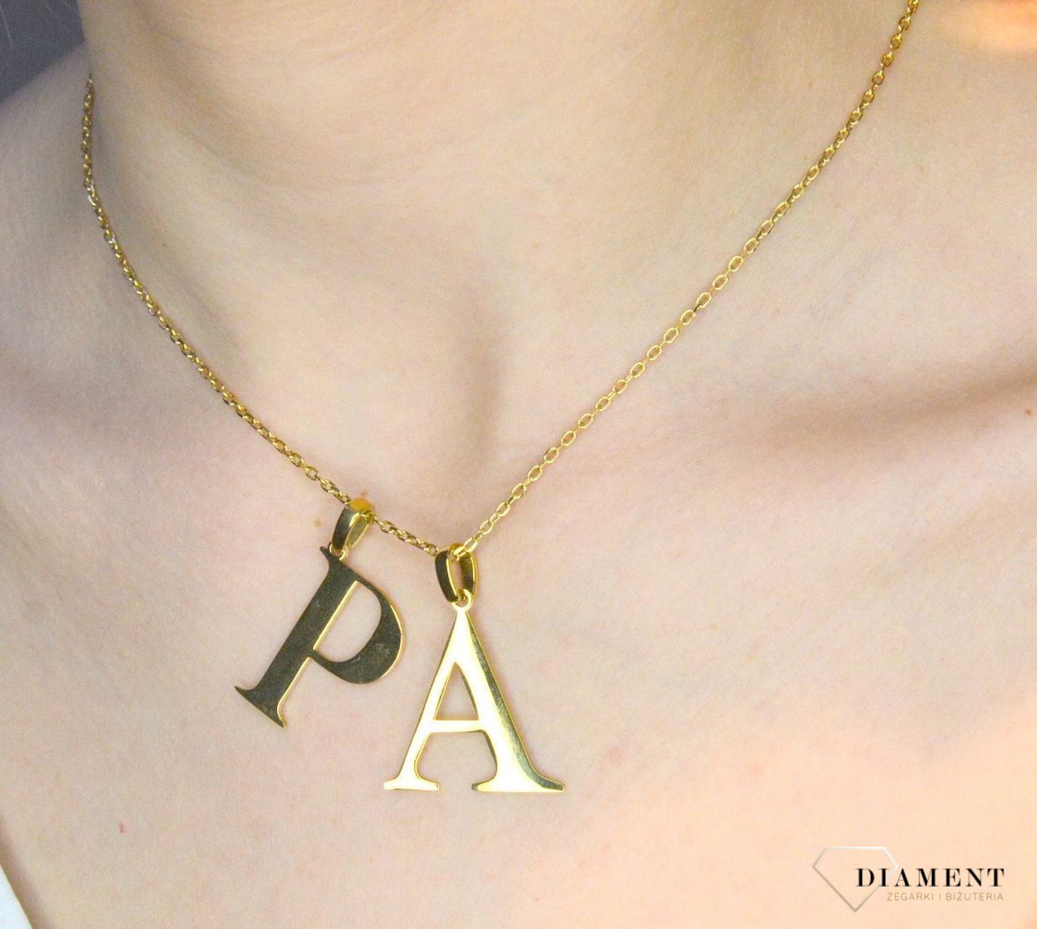 Stalowa zawieszka pozłacana Literka A 2,5 cm DIA-ZAW-ZA10819-STAL.JPEG