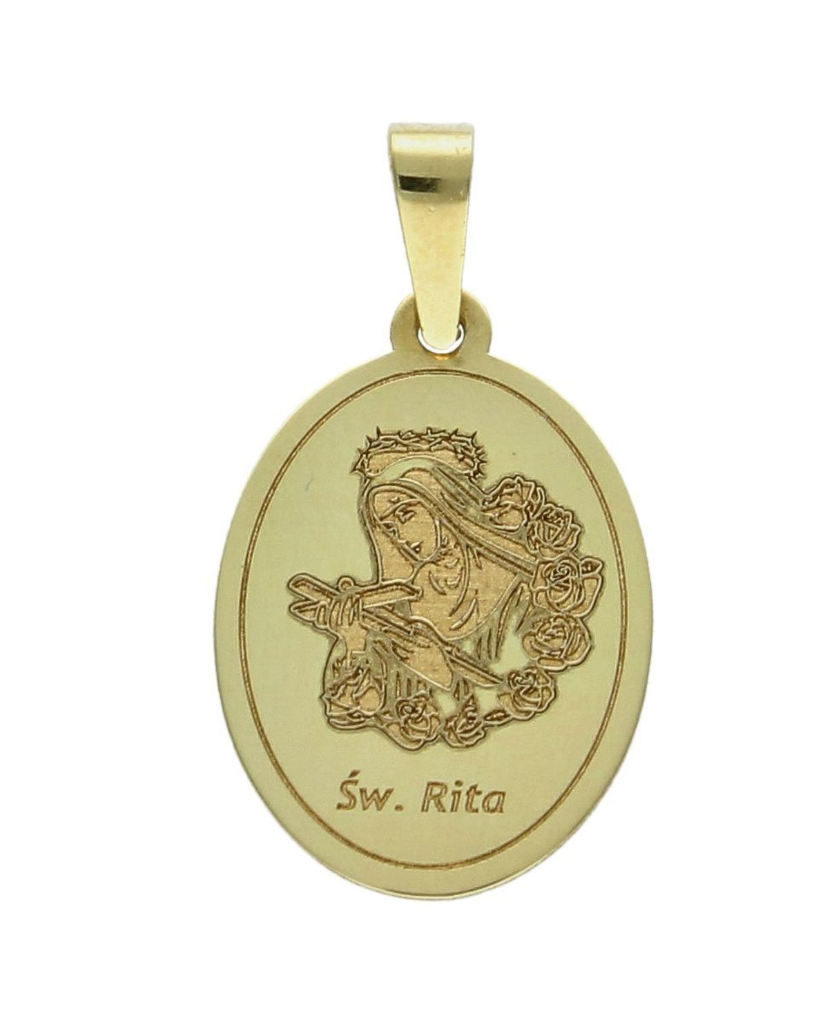 Złota zawieszka 585 medalik z wizerunkiem Św. Rity DIA-ZAW-ZA5161-585.jpg