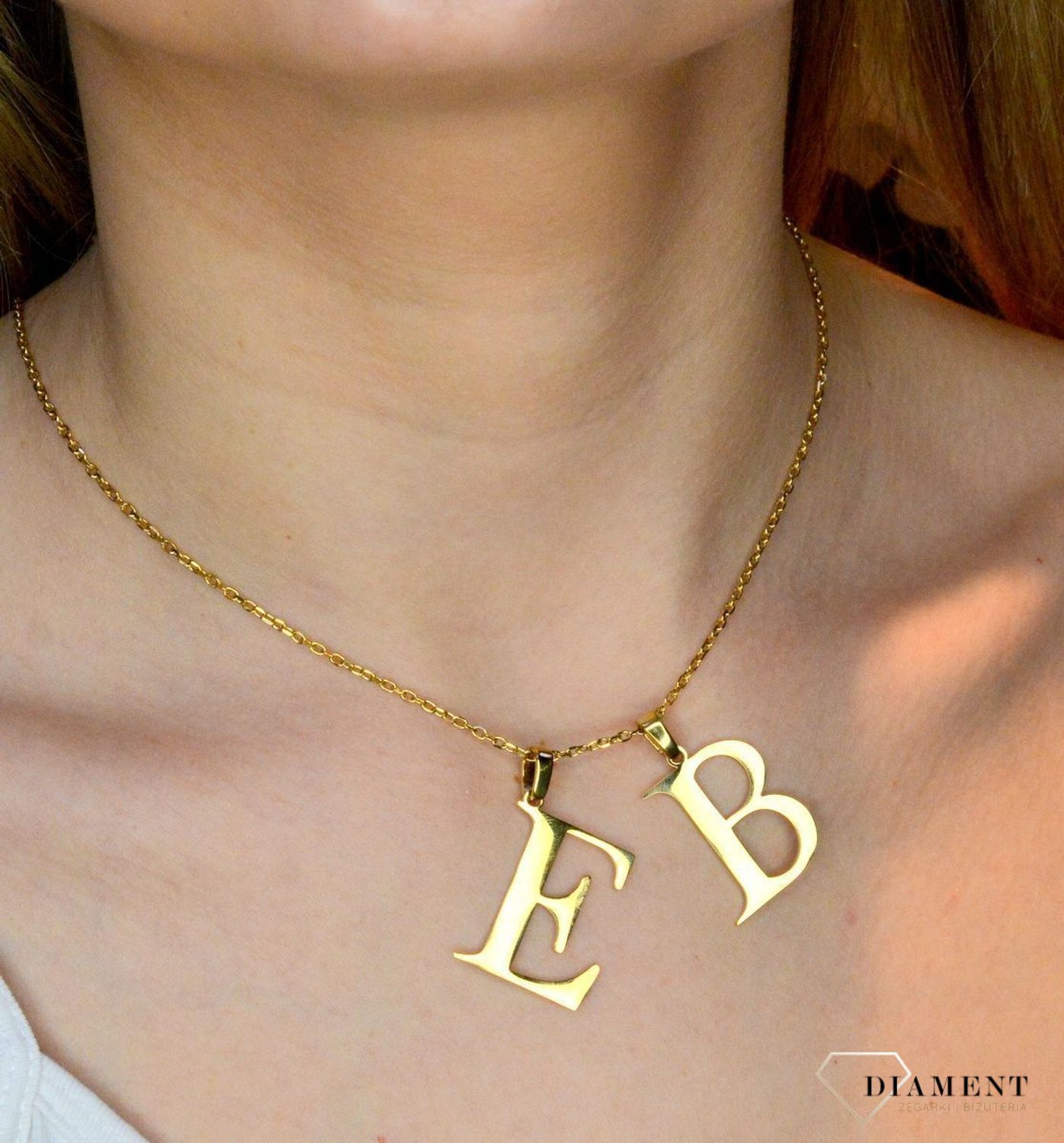 Stalowa zawieszka pozłacana Literka B 2,5 cm DIA-ZAW-ZB10819-STAL.JPEG