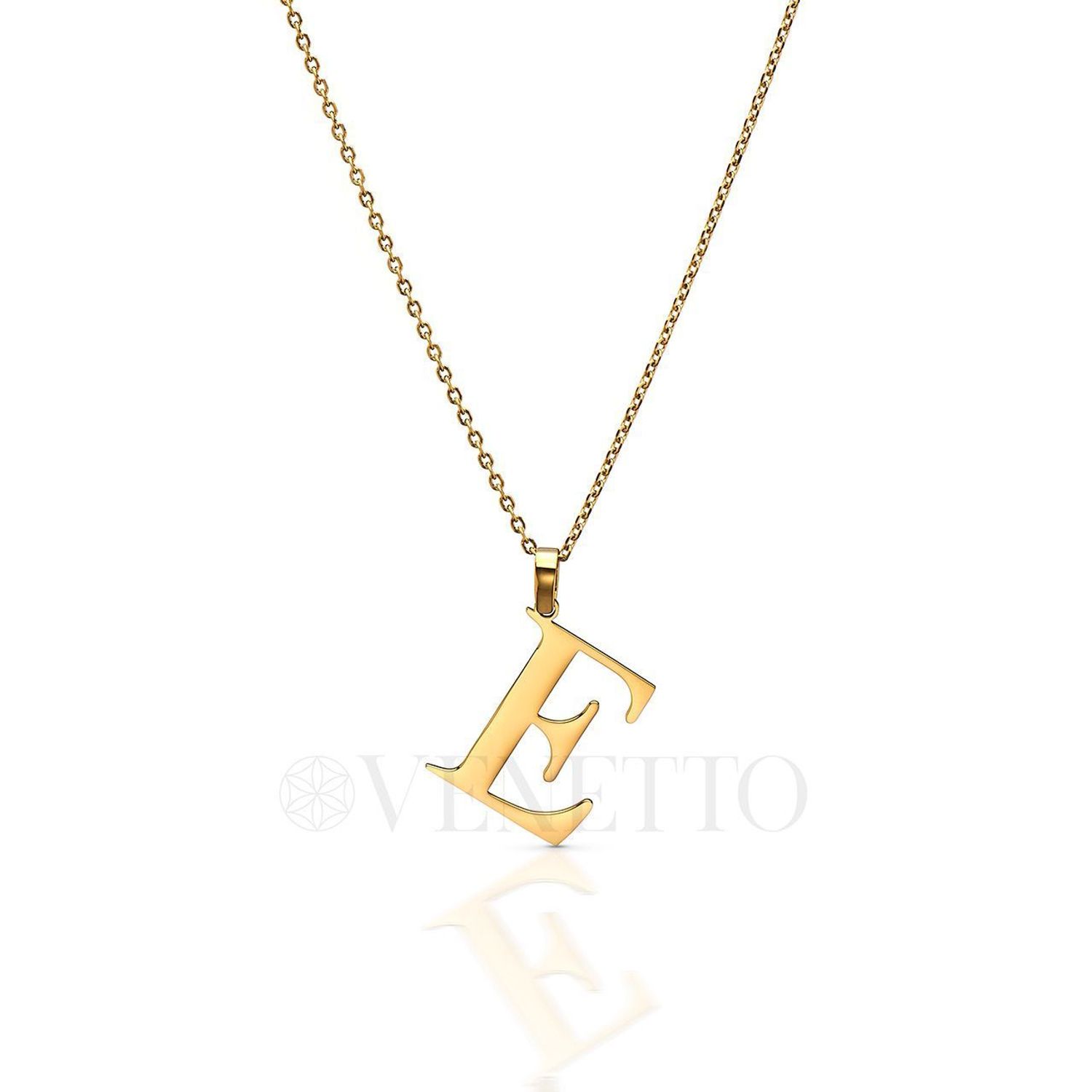 Stalowa zawieszka pozłacana Literka E 2,5 cm DIA-ZAW-ZE10819-STAL..JPEG