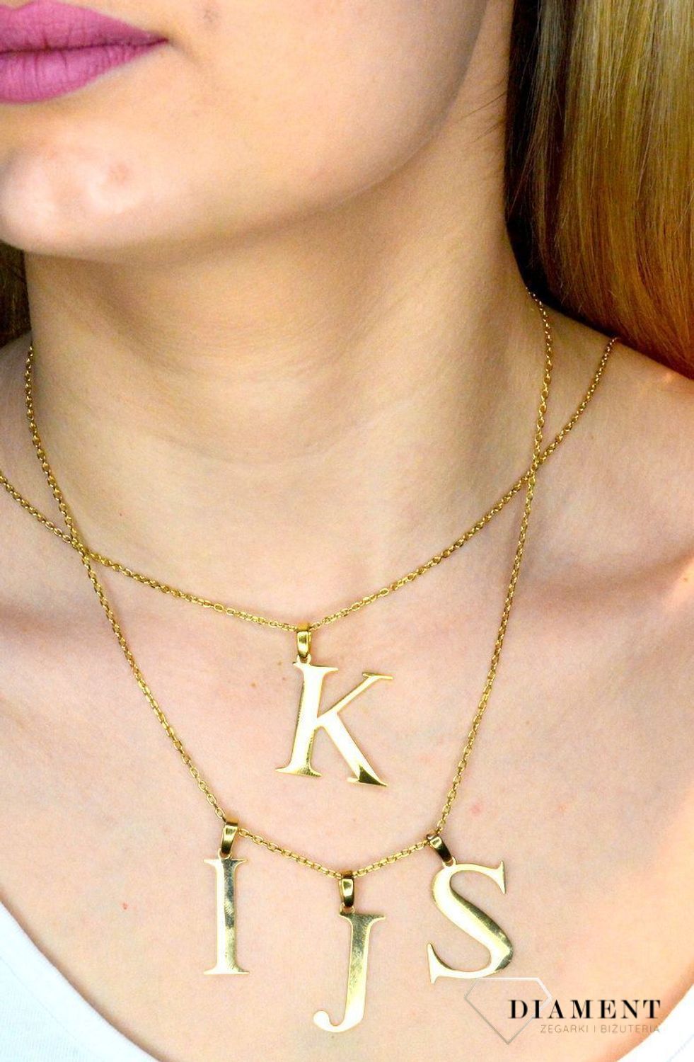 Stalowa zawieszka pozłacana Literka I 2,5 cm DIA-ZAW-ZI10819-STAL..JPEG