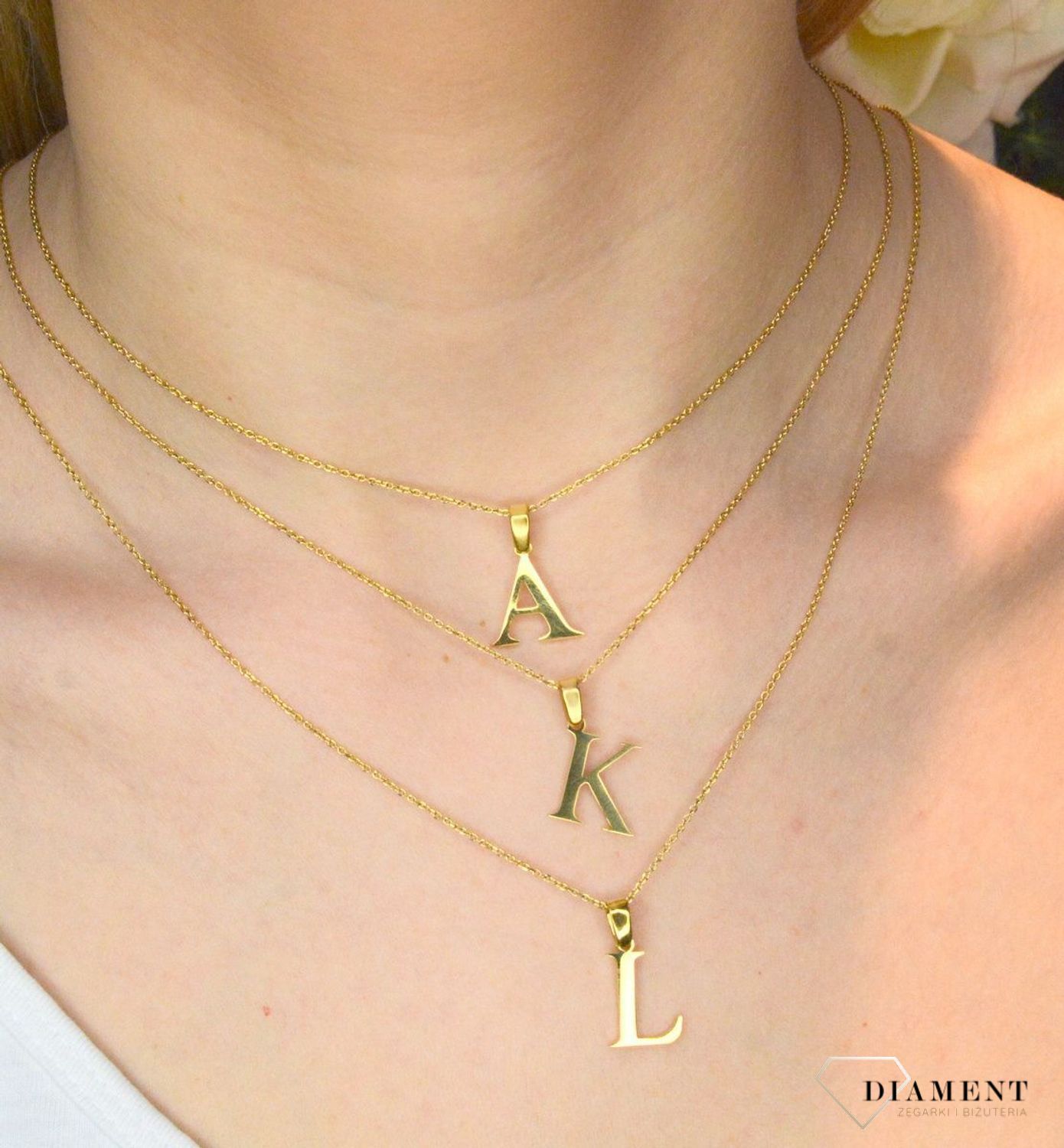 Stalowa zawieszka pozłacana Literka K 1,5 cm DIA-ZAW-ZK20617-STAL..JPG