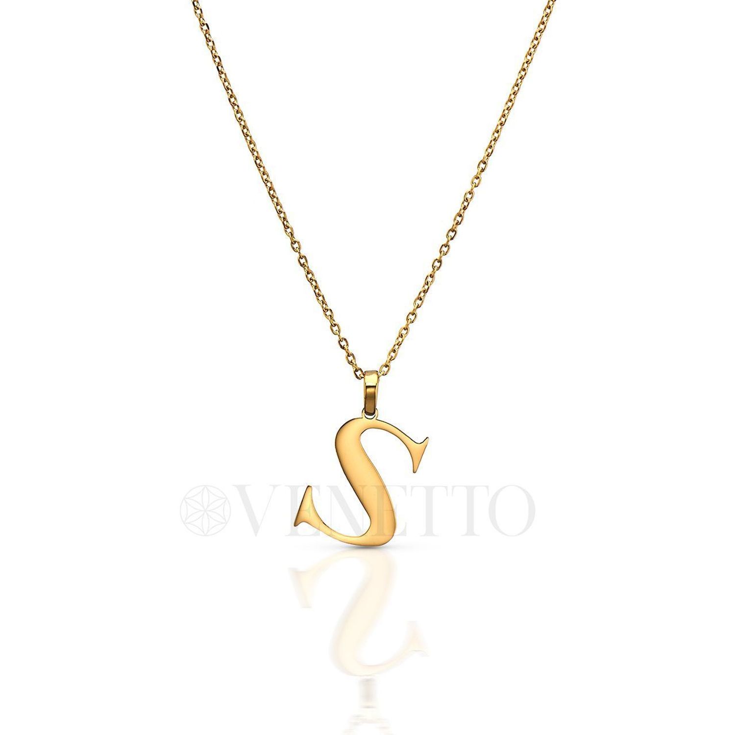 Stalowa zawieszka pozłacana Literka S 1,5 cm DIA-ZAW-ZS20617-STAL. Jedyna w swoim rodzaju stalowa zawieszka w kształcie literki S. Wisiorek został wykonany ze stali alergicznej w pozłoceniu. Modny wzór zawieszki idealny na preze.JPEG