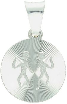 Zawieszka srebrna próby 925 ze znakiem zodiaku Bliźnięta. Wymiary 2,2x1,4 cm, waga 1,62 g. Biżuteria dla osób ciekawych i towarzyskich.1.jpg