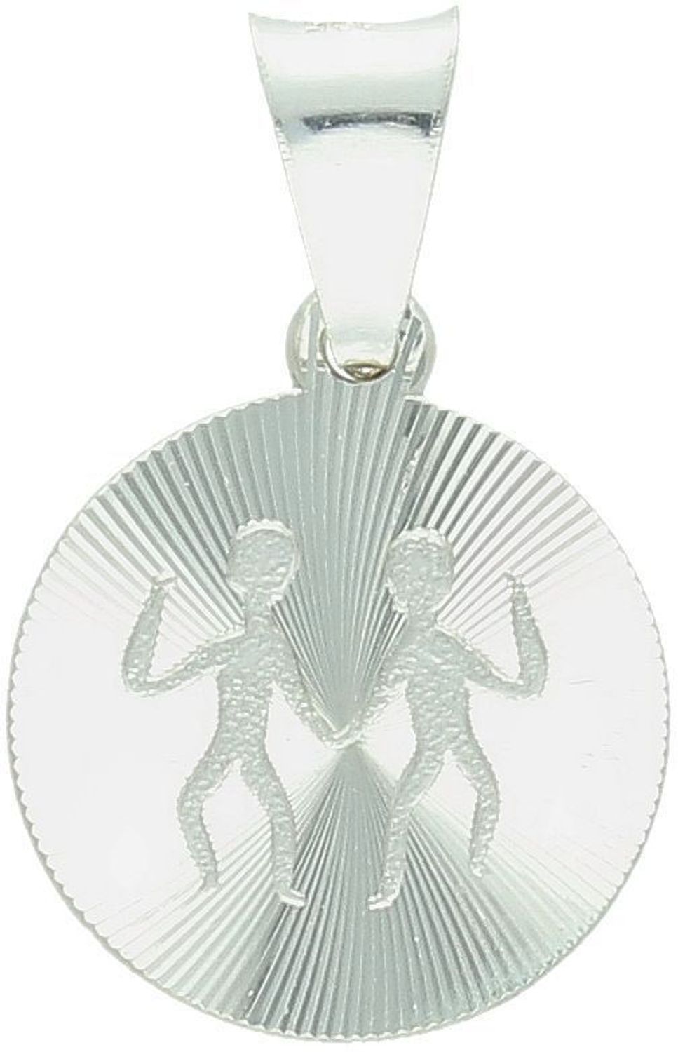 Zawieszka srebrna próby 925 ze znakiem zodiaku Bliźnięta. Wymiary 2,2x1,4 cm, waga 1,62 g. Biżuteria dla osób ciekawych i towarzyskich.1.jpg