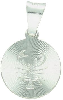 Zawieszka srebrna próby 925 z symbolem Raka na okrągłej blaszce. Wymiary 2,3x1,4 cm, waga 1,58 g. Osobisty talizman astrologiczny.1.jpg