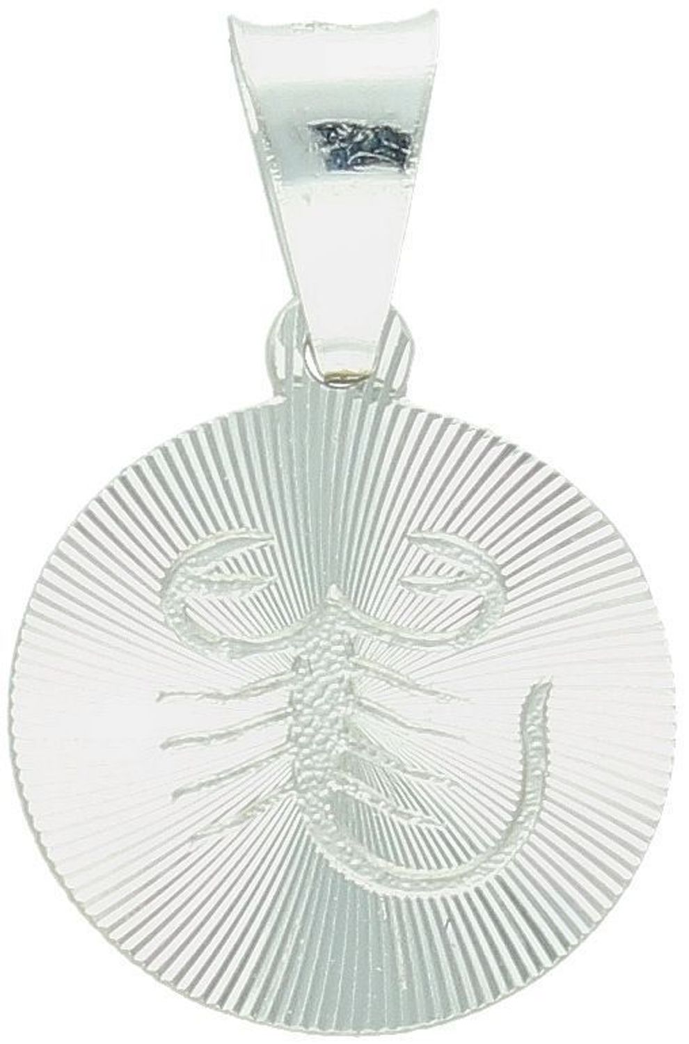 Srebrna zawieszka damska z próby 925 ze znakiem zodiaku Skorpion. Elegancka, okrągła forma, długość 2,2 cm, idealna na prezent astrologiczny. Model DIA-ZAW-ZSD709-925.1.jpg