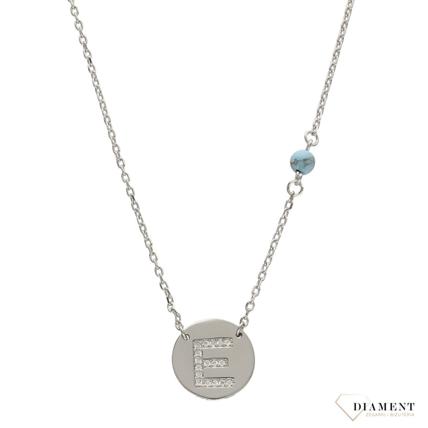 Naszyjnik srebrny z literką E w kółku DIA-ZAW-literkaE-925-kółko.jpg